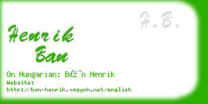 henrik ban business card